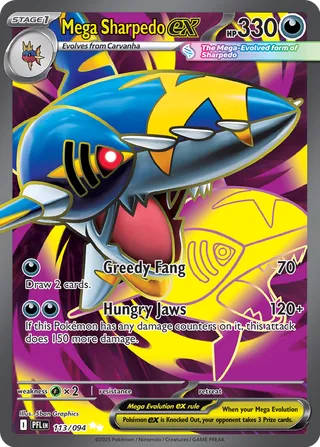 Mega Sharpedo ex 113/94 — Phantasmal Flames (English Pokémon TCG card)
