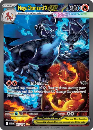 Mega Charizard X ex 125/94 — Phantasmal Flames (English Pokémon TCG card)