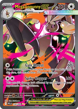 Mega Lopunny ex 128/94 — Phantasmal Flames (English Pokémon TCG card)
