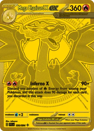 Mega Charizard X ex 130/94 — Phantasmal Flames (English Pokémon TCG card)