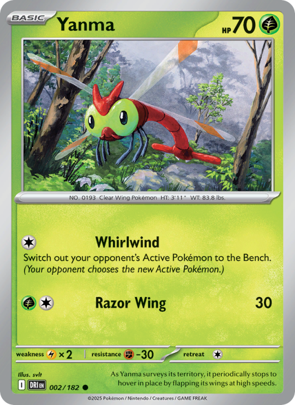 Yanma 002/182 — Destined Rivals (English Pokémon TCG card)