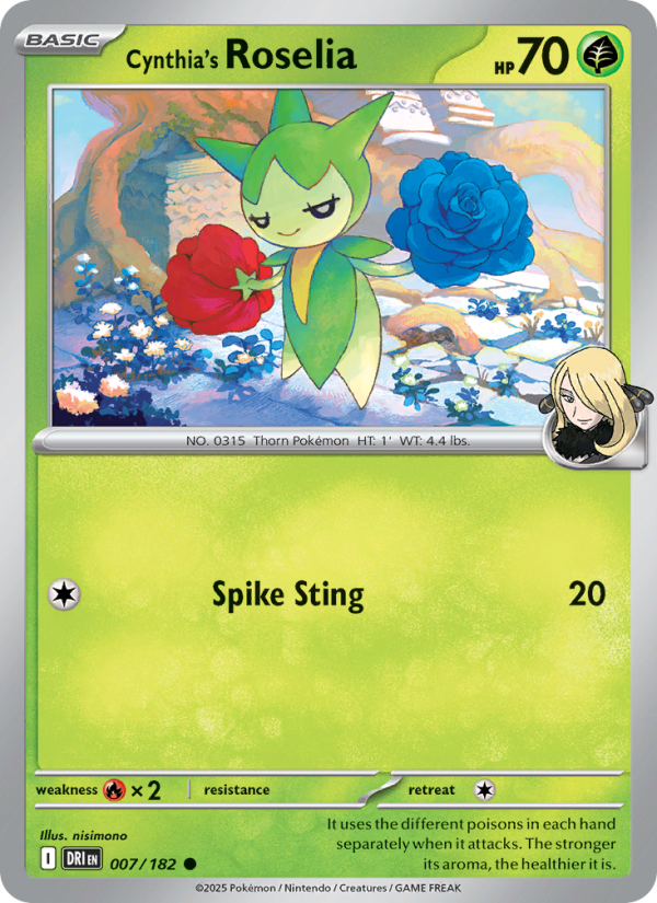 Cynthia's Roselia 007/182 — Destined Rivals (English Pokémon TCG card)
