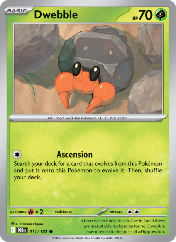 Dwebble 011/182 — Destined Rivals (English Pokémon TCG card)