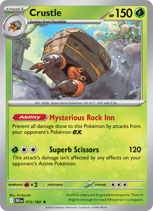Crustle 012/182 — Destined Rivals (English Pokémon TCG card)