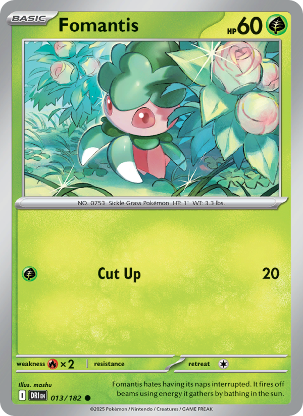 Fomantis 013/182 — Destined Rivals (English Pokémon TCG card)