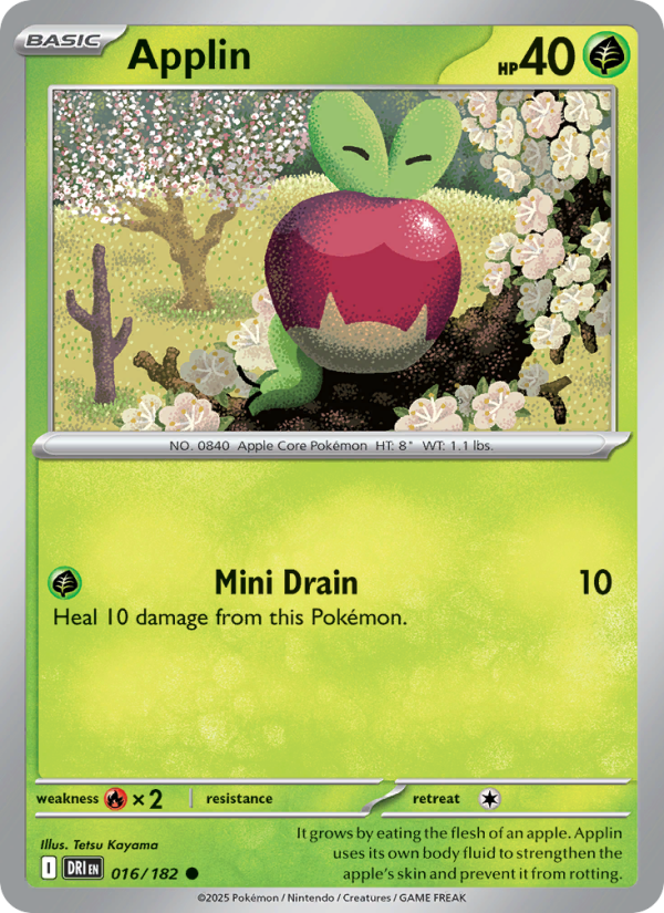 Applin 016/182 — Destined Rivals (English Pokémon TCG card)