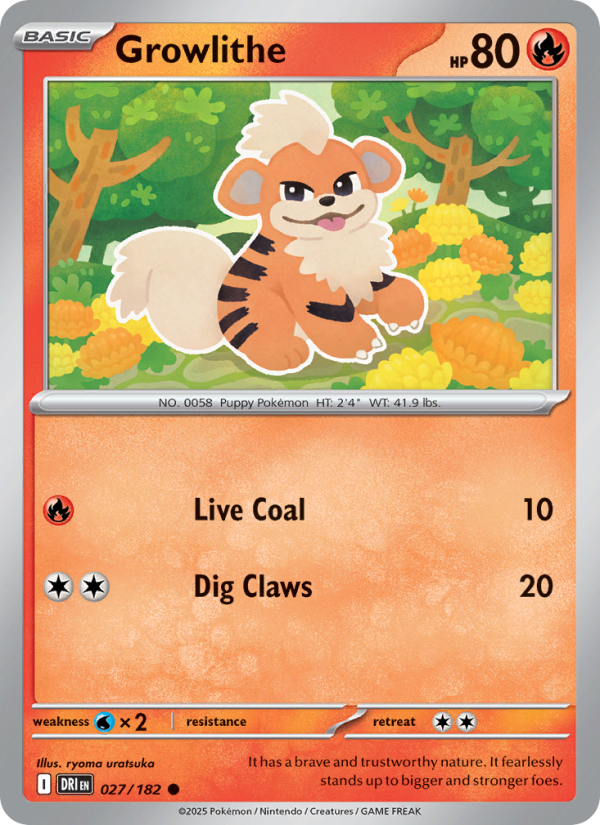 Growlithe 027/182 — Destined Rivals (English Pokémon TCG card)