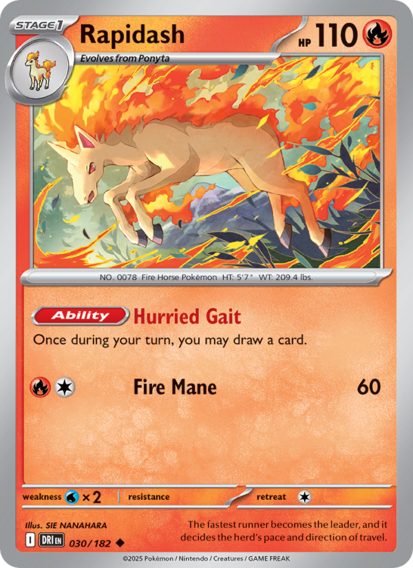 Rapidash 030/182 — Destined Rivals (English Pokémon TCG card)