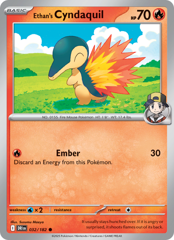 Ethan's Cyndaquil 032/182 — Destined Rivals (English Pokémon TCG card)