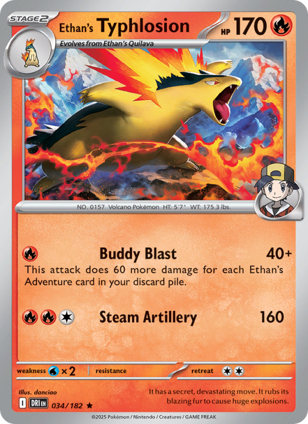Ethan's Typhlosion 034/182 — Destined Rivals (English Pokémon TCG card)