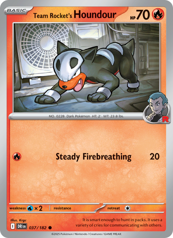 Team Rocket's Houndour 037/182 — Destined Rivals (English Pokémon TCG card)