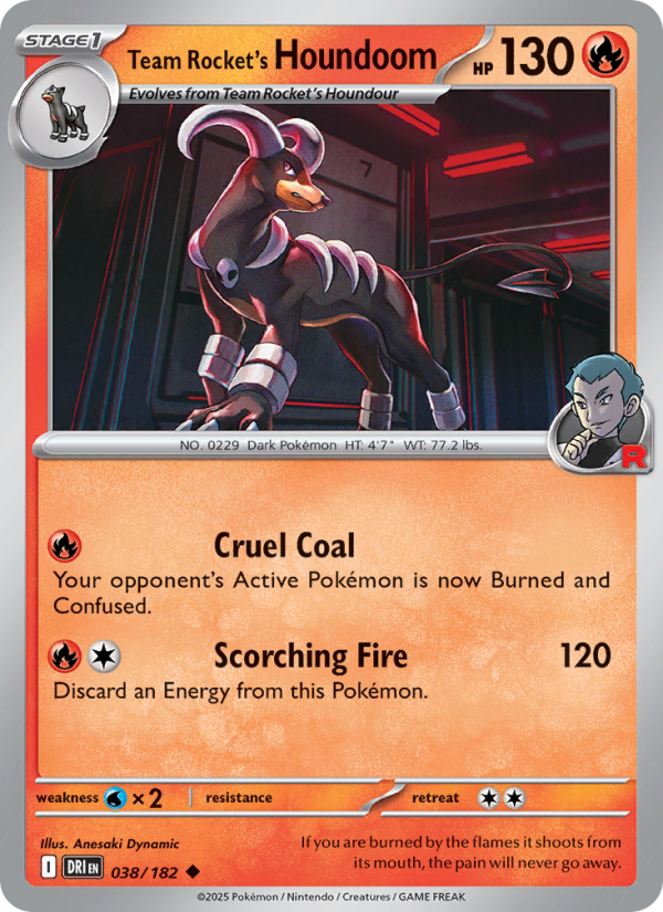 Team Rocket's Houndoom 038/182 — Destined Rivals (English Pokémon TCG card)