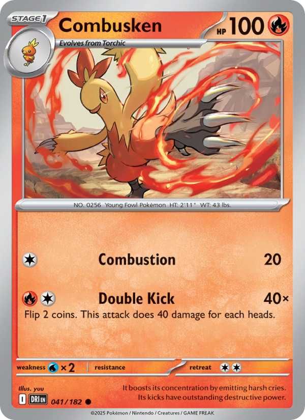 Combusken 041/182 — Destined Rivals (English Pokémon TCG card)