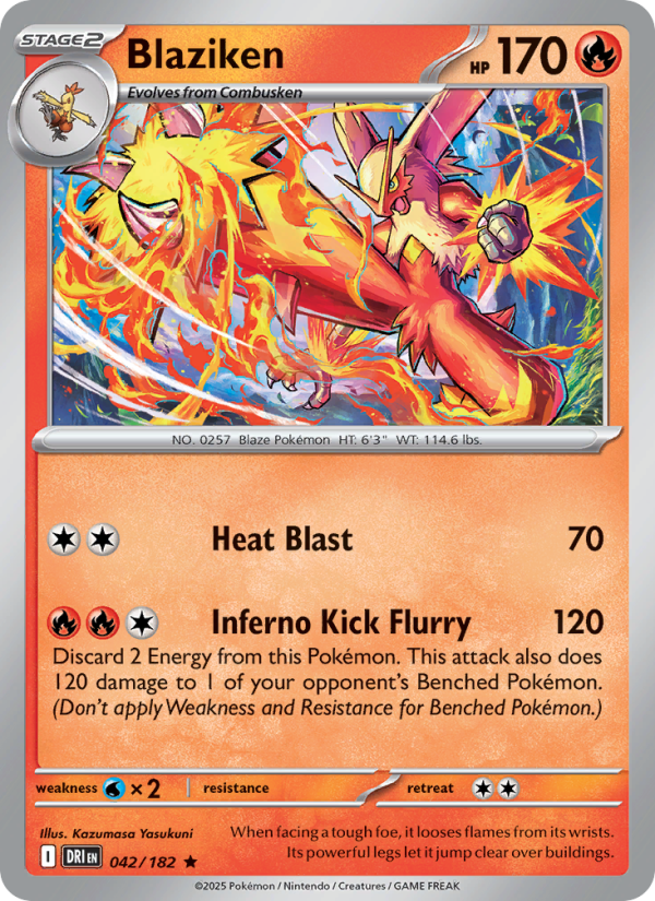 Blaziken 042/182 — Destined Rivals (English Pokémon TCG card)