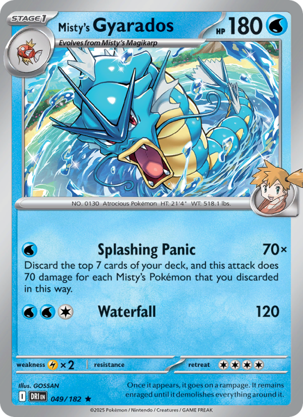 Misty's Gyarados 049/182 — Destined Rivals (English Pokémon TCG card)