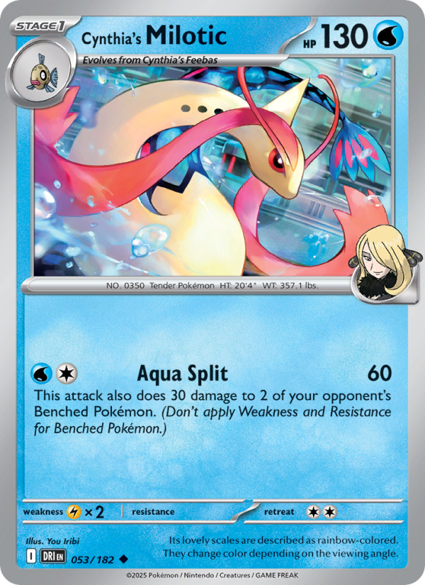 Cynthia's Milotic 053/182 — Destined Rivals (English Pokémon TCG card)