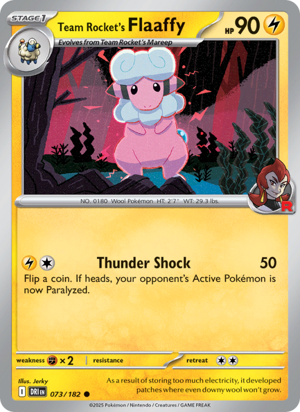 Team Rocket's Flaaffy 073/182 — Destined Rivals (English Pokémon TCG card)