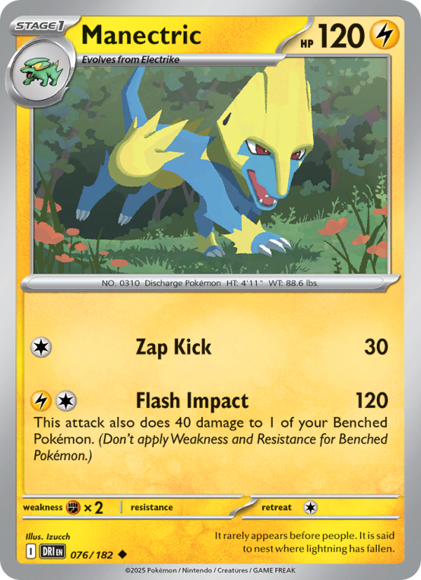 Manectric 076/182 — Destined Rivals (English Pokémon TCG card)