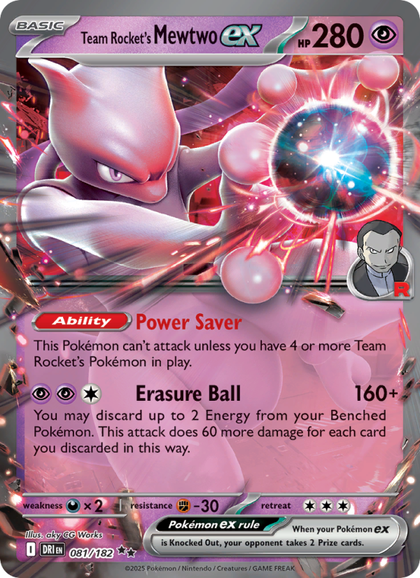 Team Rocket's Mewtwo ex 081/182 — Destined Rivals (English Pokémon TCG card)