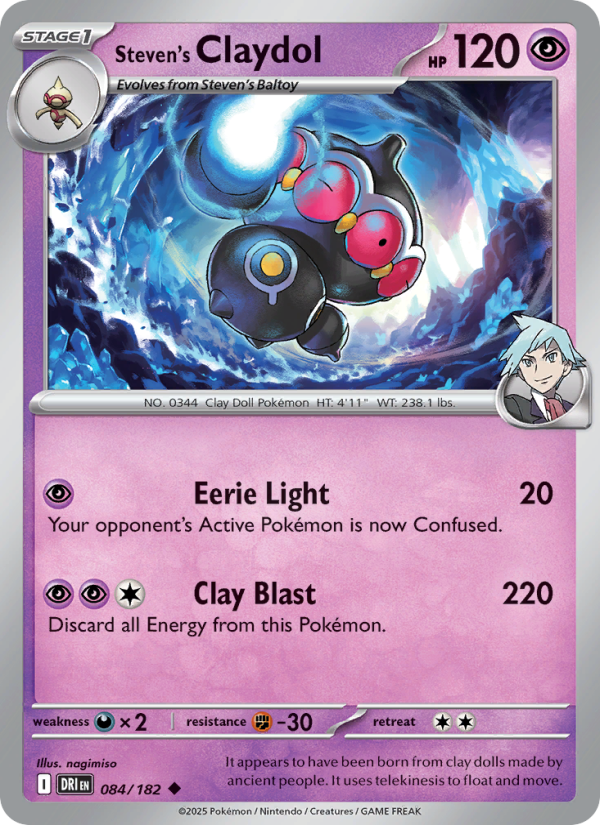Steven's Claydol 084/182 — Destined Rivals (English Pokémon TCG card)