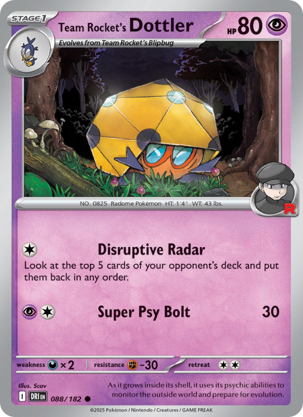 Team Rocket's Dottler 088/182 — Destined Rivals (English Pokémon TCG card)