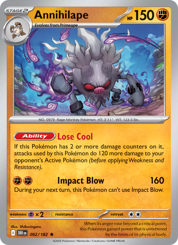 Annihilape 092/182 — Destined Rivals (English Pokémon TCG card)