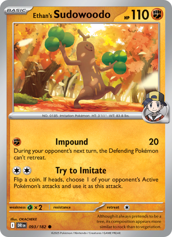 Ethan's Sudowoodo 093/182 — Destined Rivals (English Pokémon TCG card)