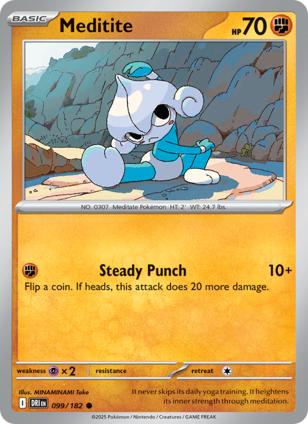 Meditite 099/182 — Destined Rivals (English Pokémon TCG card)