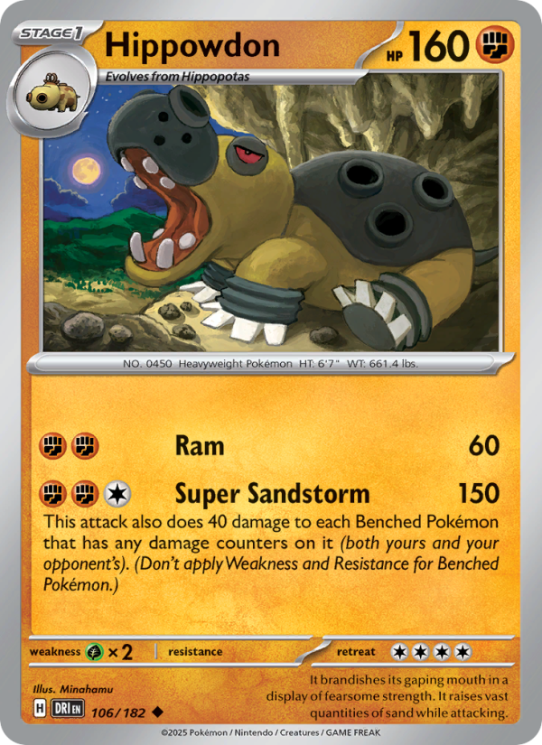 Hippowdon 106/182 — Destined Rivals (English Pokémon TCG card)