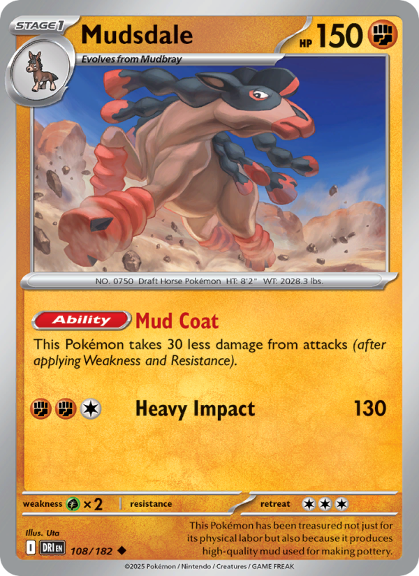 Mudsdale 108/182 — Destined Rivals (English Pokémon TCG card)
