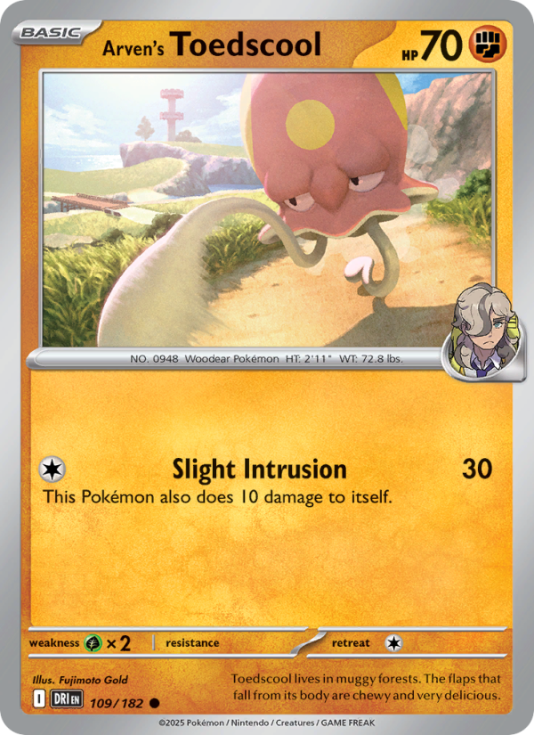 Arven's Toedscool 109/182 — Destined Rivals (English Pokémon TCG card)