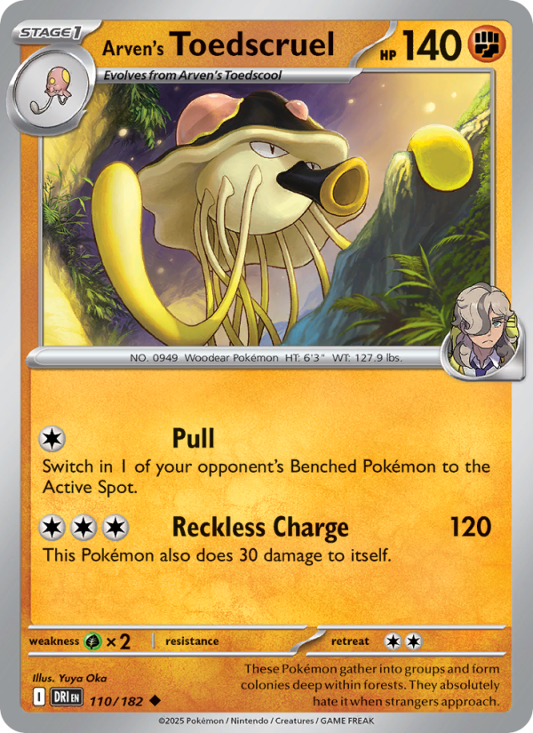 Arven's Toedscruel 110/182 — Destined Rivals (English Pokémon TCG card)