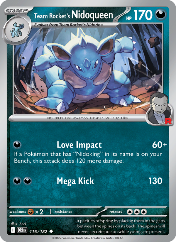 Team Rocket's Nidoqueen 116/182 — Destined Rivals (English Pokémon TCG card)