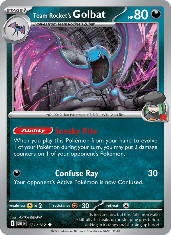 Team Rocket's Golbat 121/182 — Destined Rivals (English Pokémon TCG card)