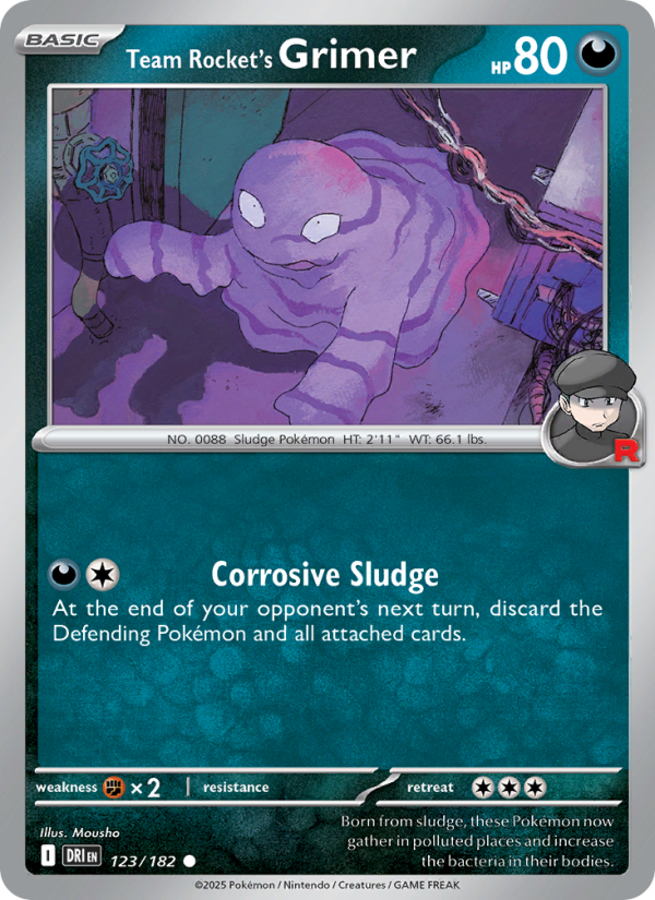 Team Rocket's Grimer 123/182 — Destined Rivals (English Pokémon TCG card)
