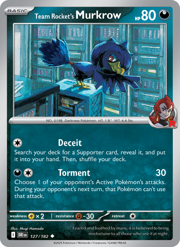 Team Rocket's Murkrow 127/182 — Destined Rivals (English Pokémon TCG card)