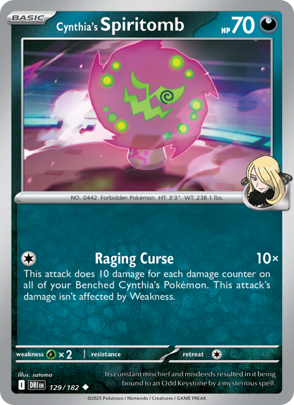 Cynthia's Spiritomb 129/182 — Destined Rivals (English Pokémon TCG card)