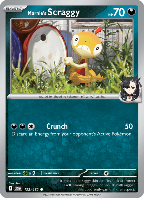 Marnie's Scraggy 132/182 — Destined Rivals (English Pokémon TCG card)
