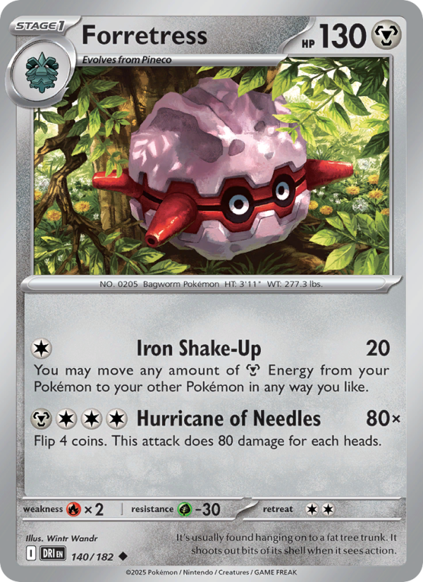 Forretress 140/182 — Destined Rivals (English Pokémon TCG card)