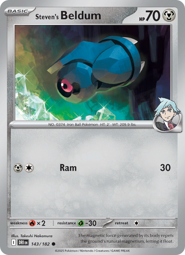 Steven's Beldum 143/182 — Destined Rivals (English Pokémon TCG card)