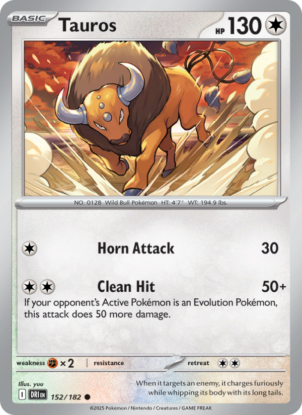 Tauros 152/182 — Destined Rivals (English Pokémon TCG card)