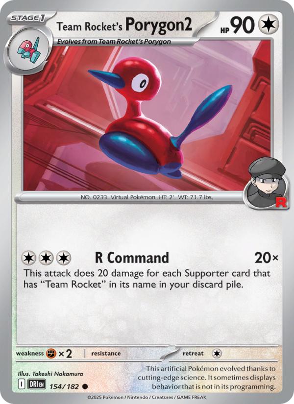 Team Rocket's Porygon2 154/182 — Destined Rivals (English Pokémon TCG card)