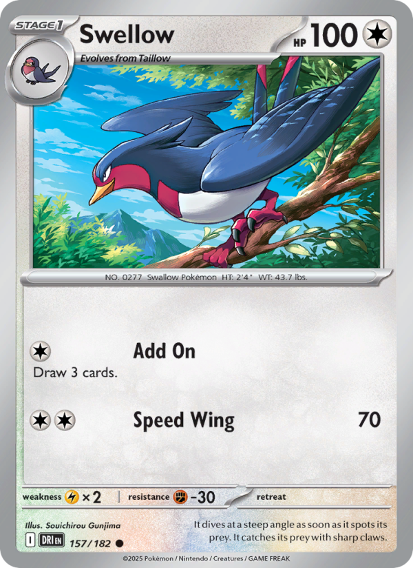 Swellow 157/182 — Destined Rivals (English Pokémon TCG card)