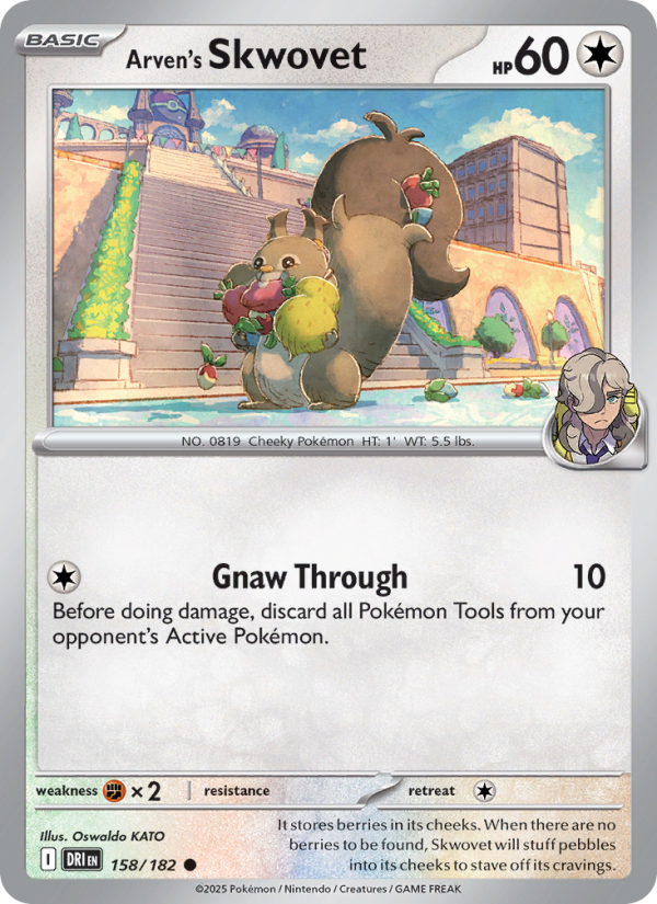 Arven's Skwovet 158/182 — Destined Rivals (English Pokémon TCG card)