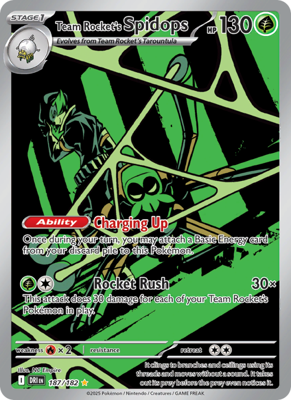 Team Rocket's Spidops 187/182 — Destined Rivals (English Pokémon TCG card)