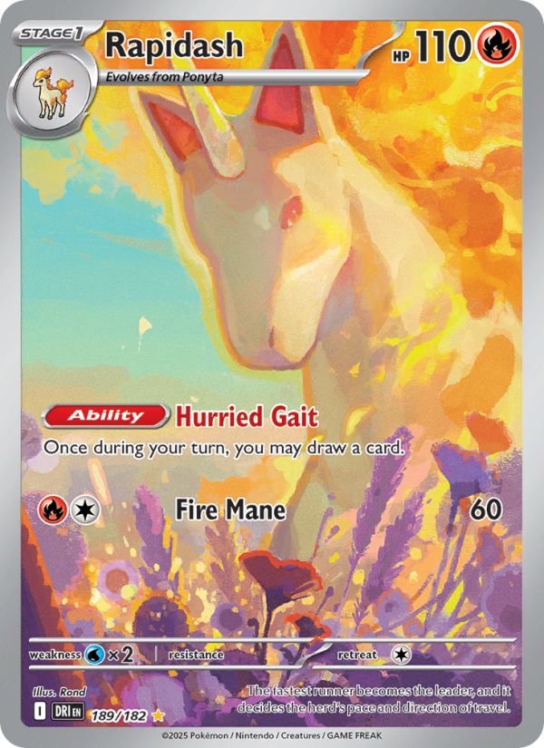 Rapidash 189/182 — Destined Rivals (English Pokémon TCG card)