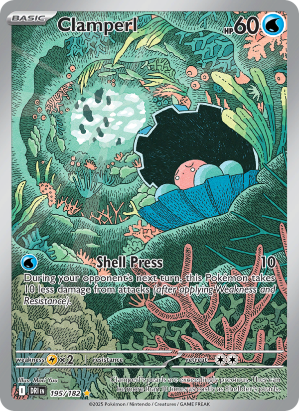 Clamperl 195/182 — Destined Rivals (English Pokémon TCG card)