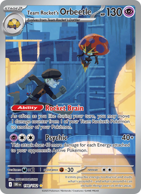 Team Rocket's Orbeetle 198/182 — Destined Rivals (English Pokémon TCG card)