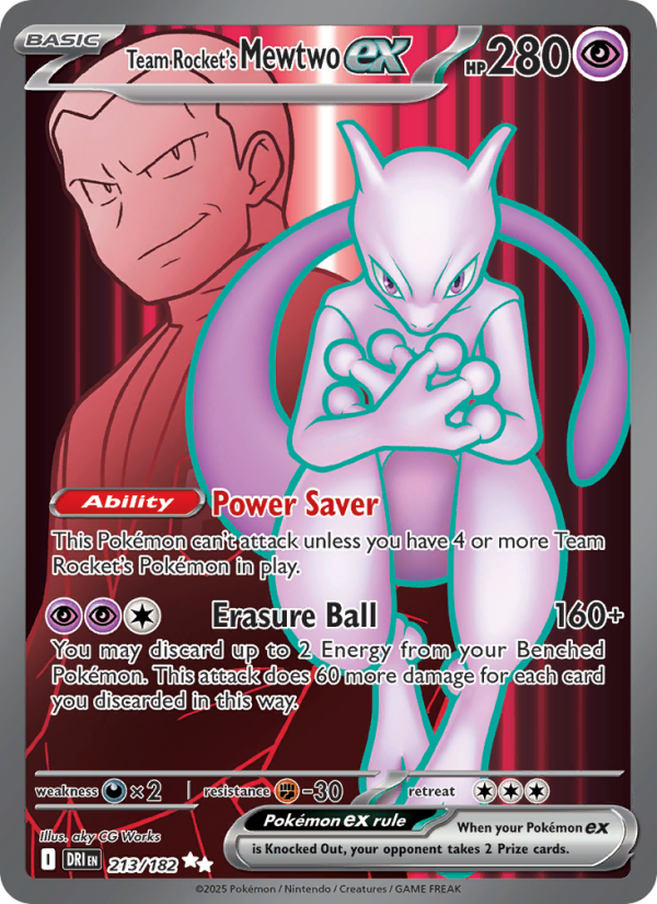 Team Rocket's Mewtwo ex 213/182 — Destined Rivals (English Pokémon TCG card)