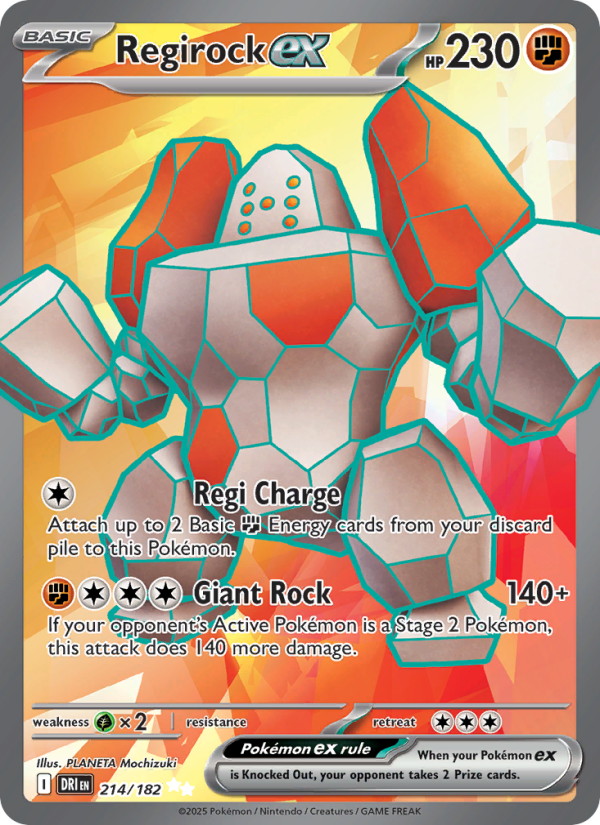 Regirock ex 214/182 — Destined Rivals (English Pokémon TCG card)